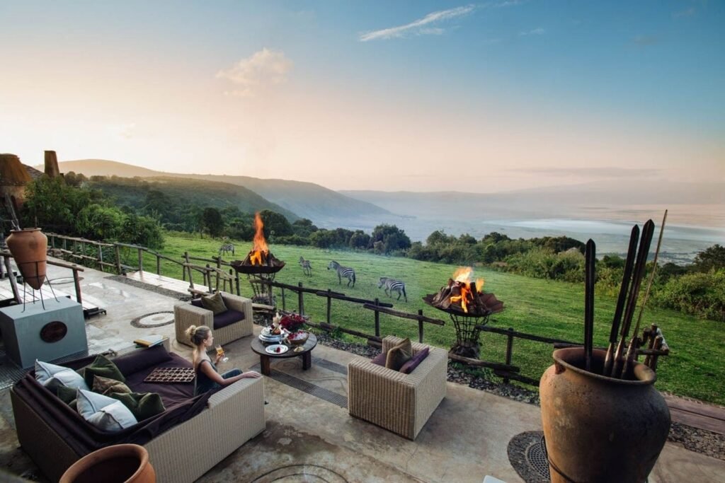 Beyond-Ngorongoro-Crater-Lodge-Main-Area-Viewing-Deck-Champagne-Zebra-Timbuktu-Travel
